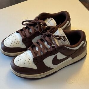 Nike Chocolate Brown and White Low-Top Sneakers